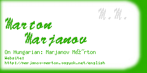 marton marjanov business card